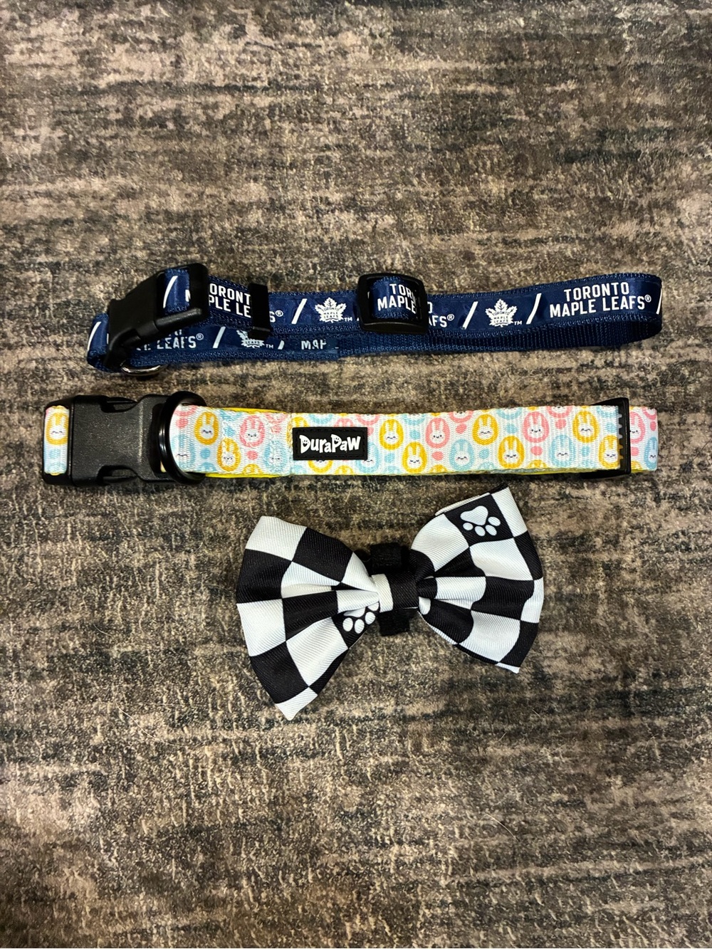 Patterned Kids Pet Collar with Black & White Bow